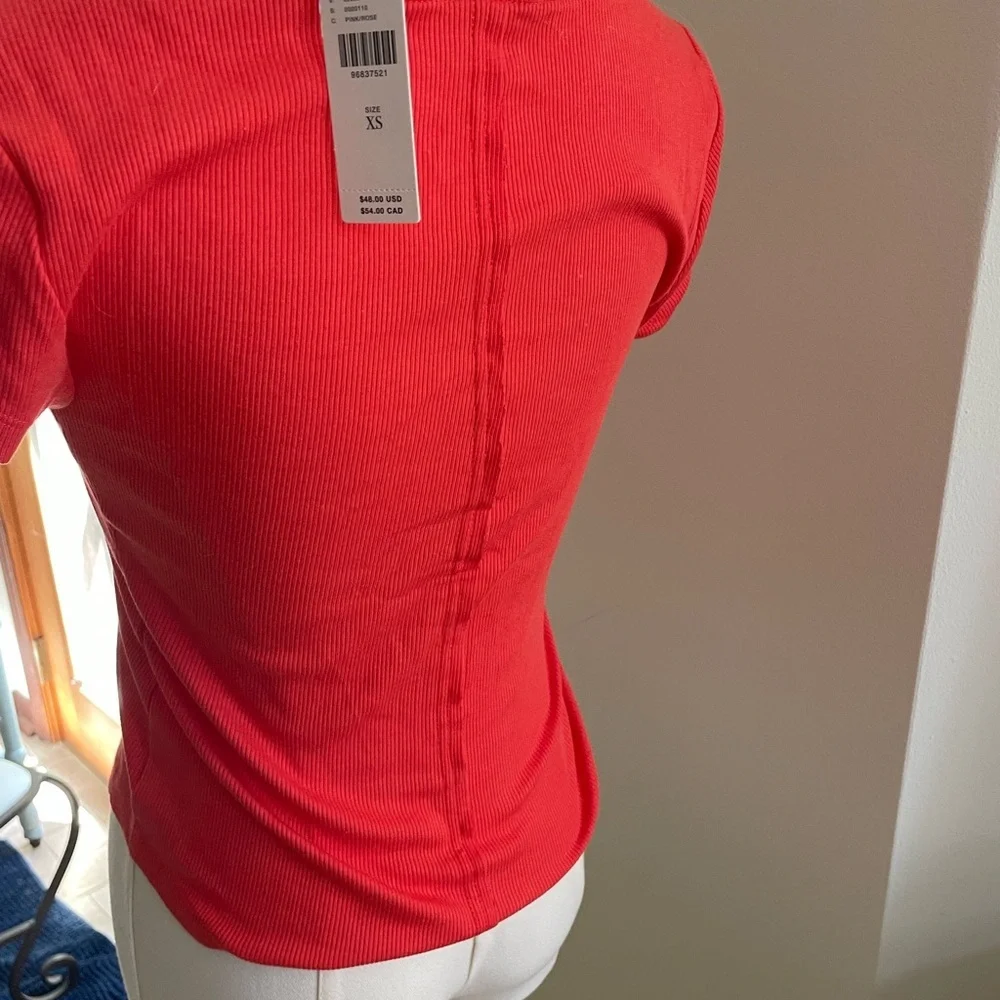 The Andie Scoop Neck by Pilcro Anthropologie NWT XS Pink Rose Top - Picture 6 of 6